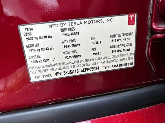 TESLA MODEL S 2014 5YJSA1S15EFP65084 image